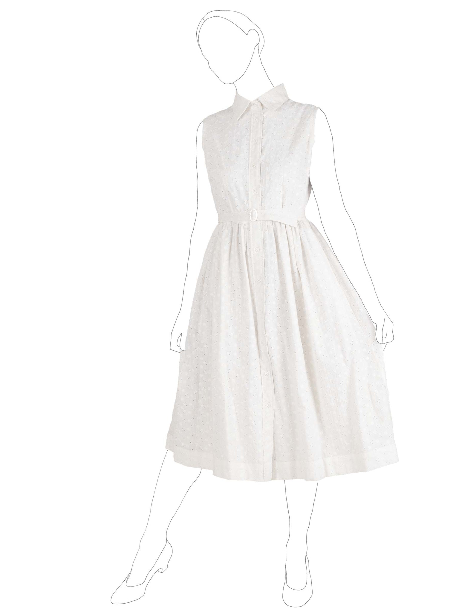 white christmas dresses Alice Dress | Sleeveless Vintage-Inspired Dress in Ivory Cotton Eyelet