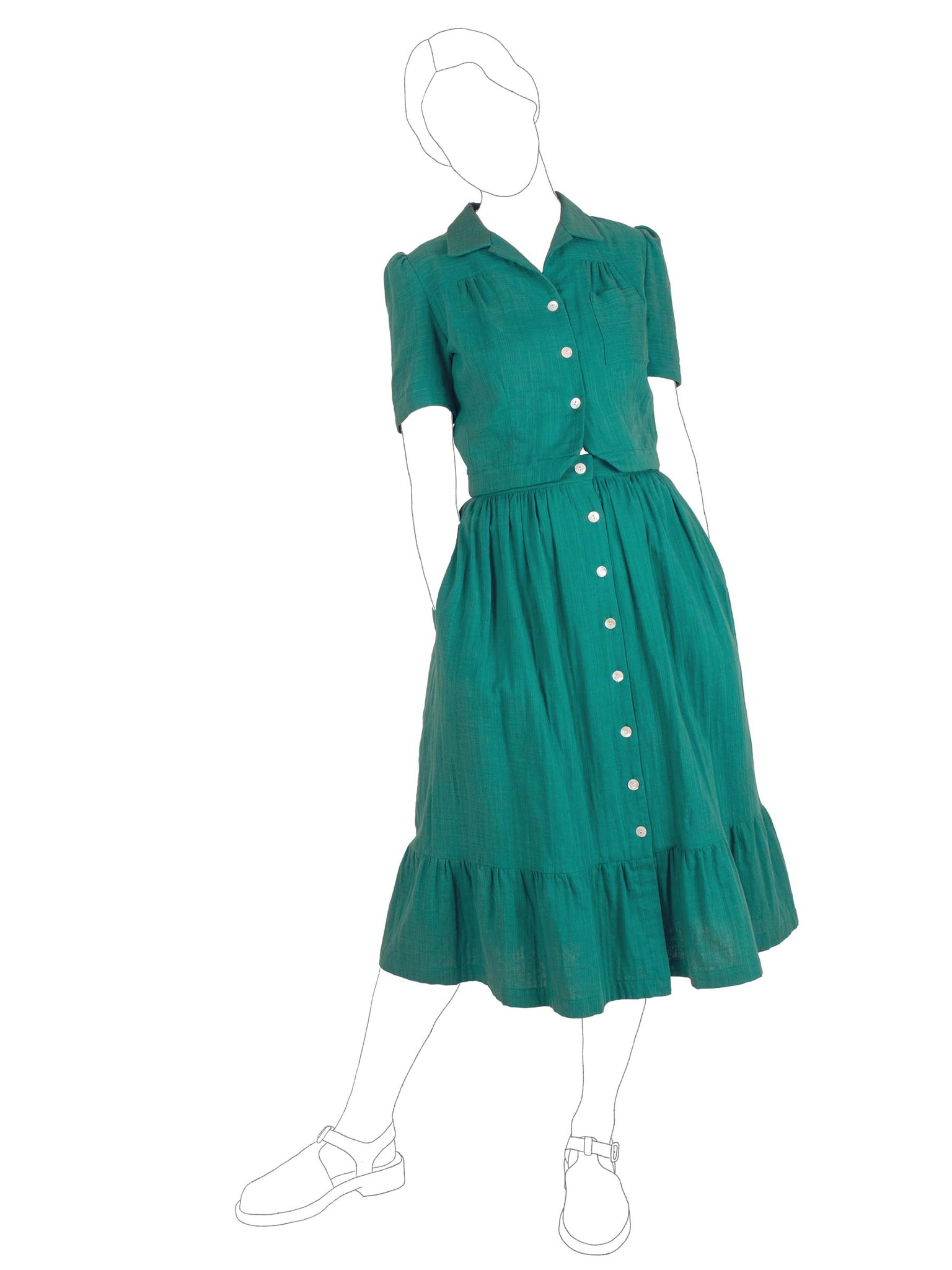 Summer Skirt | Button-Front Midi Skirt in Japanese Cotton Double Gauze