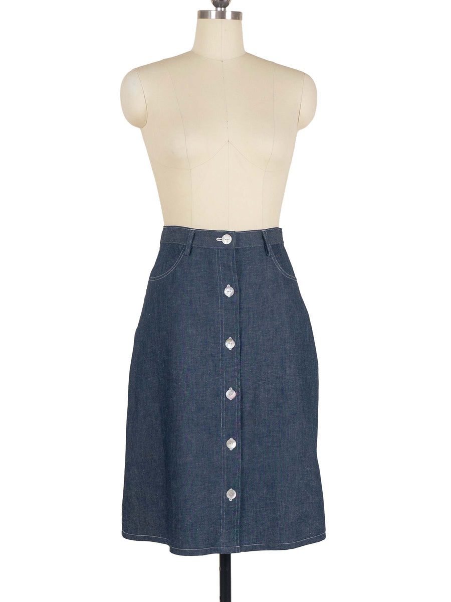 Archer Skirt in Linen Denim