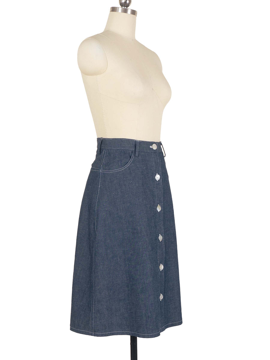 Archer Skirt in Linen Denim