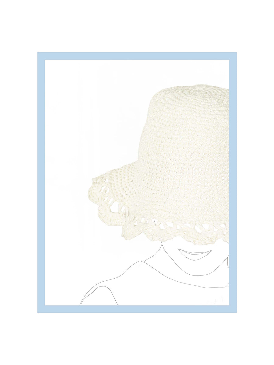 Crochet Sunhat in Cream Recycled Paper