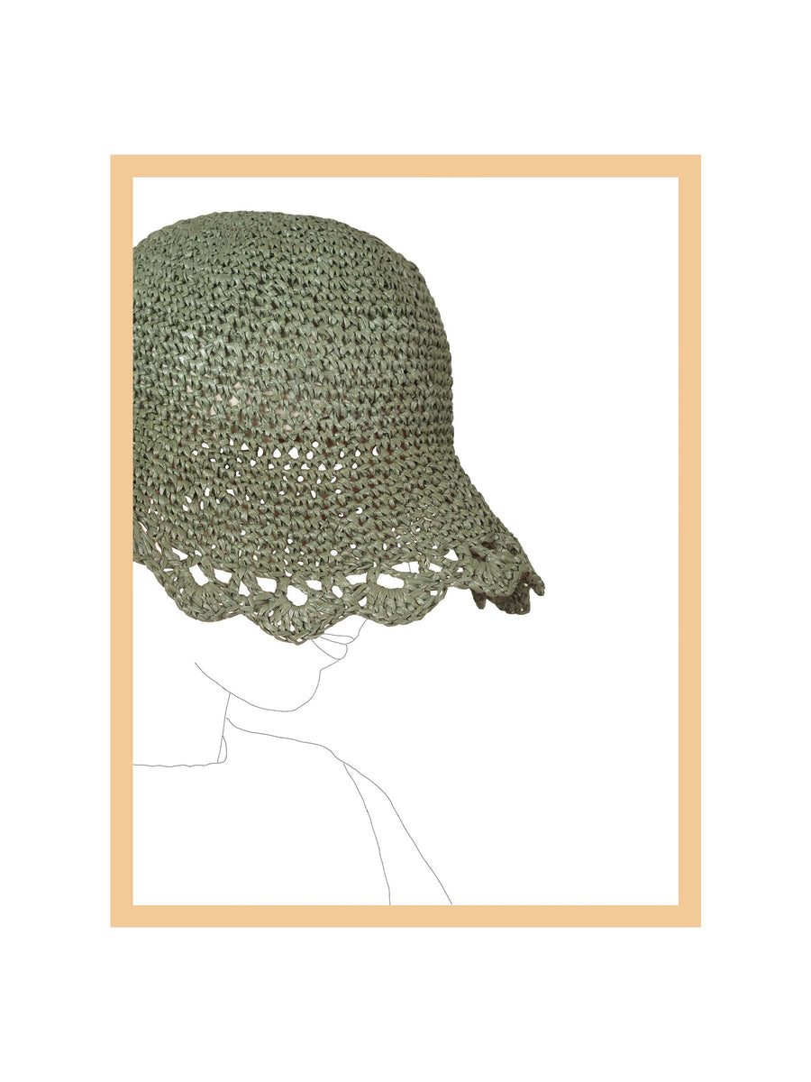 Crochet Sunhat in Sage Recycled Paper