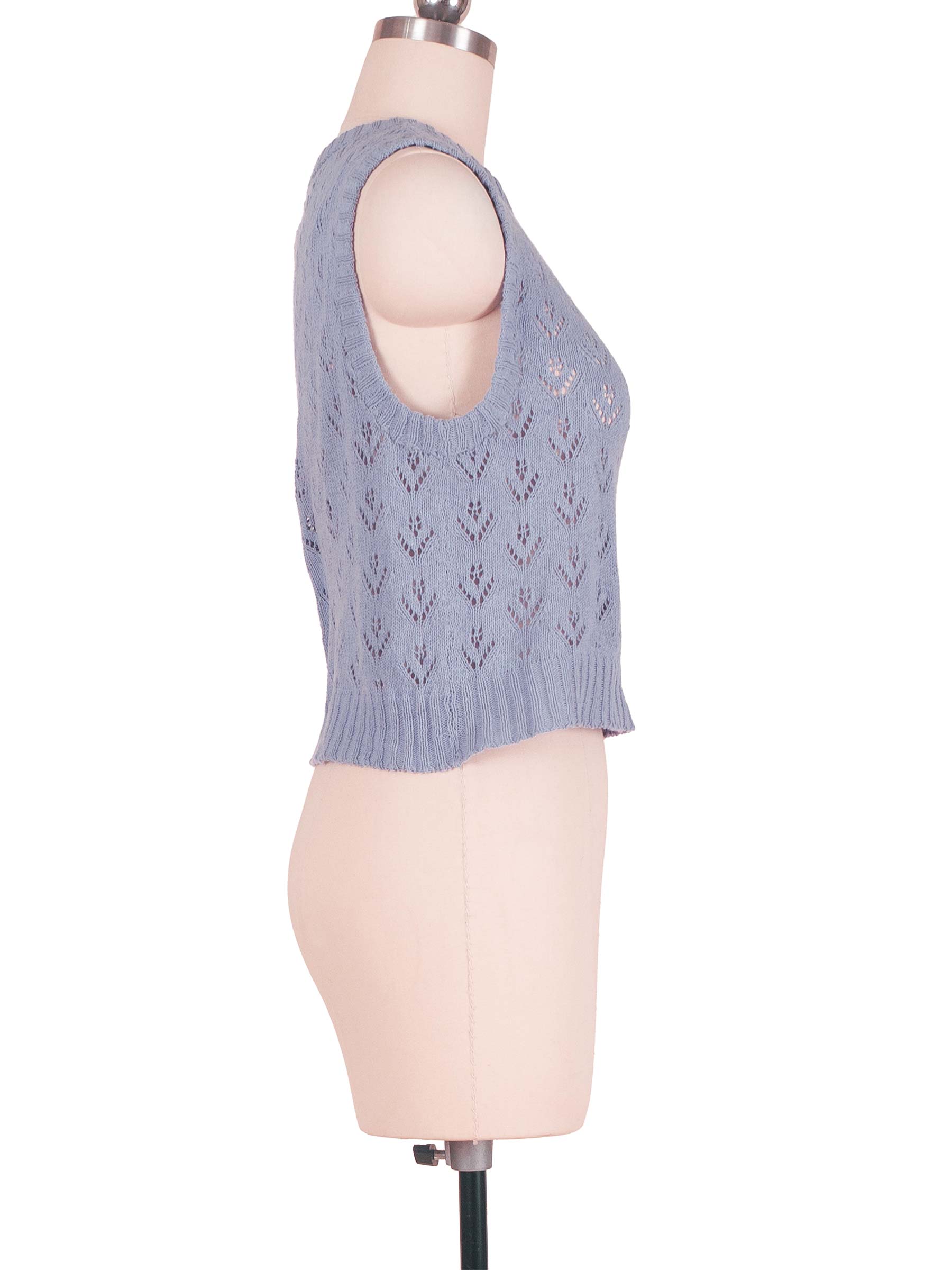 トップス Cotton Lace Sleeveless Knitted Top Cotton Lace Sleeveless Knitted Top