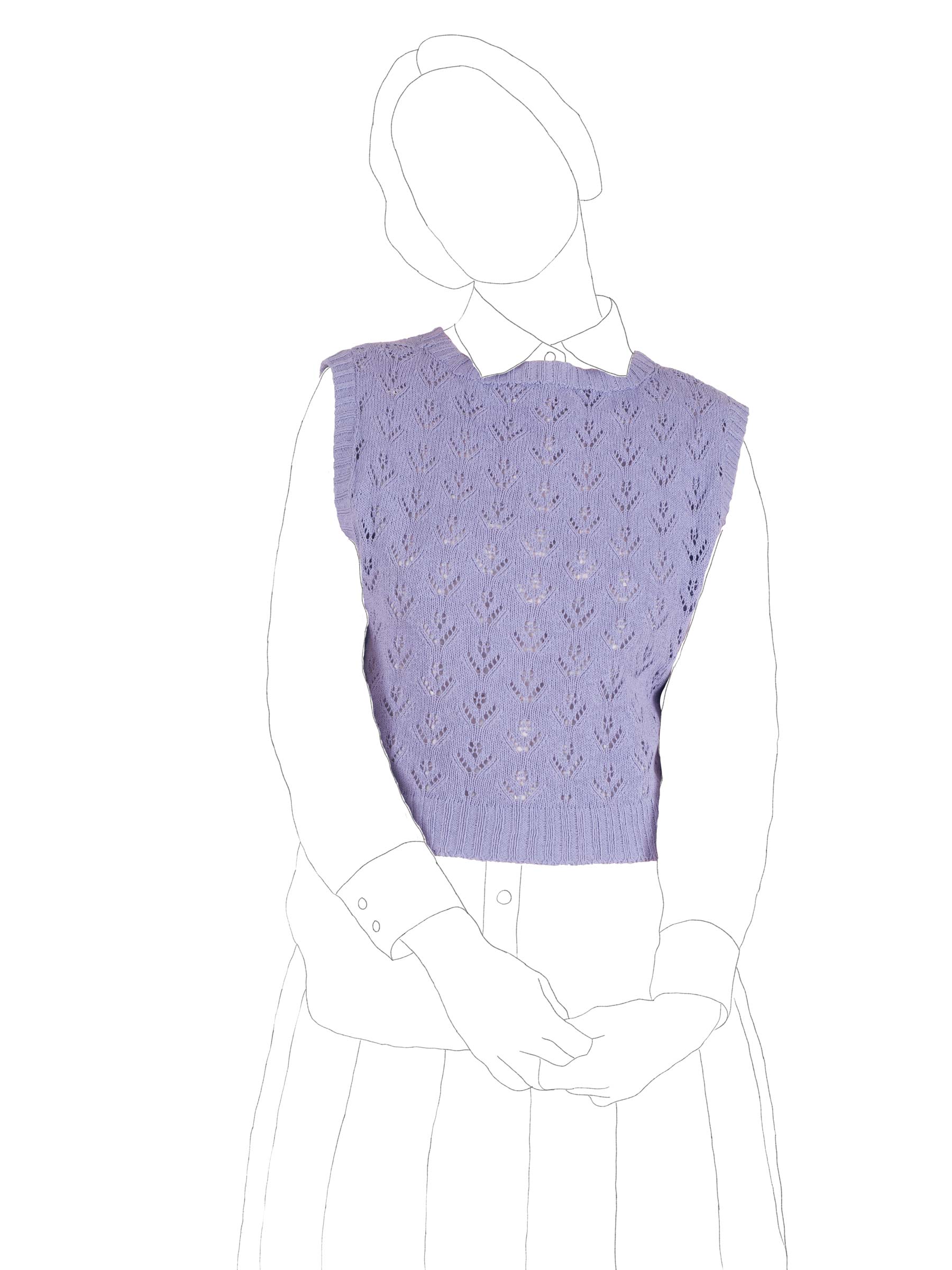 【08sircus】Cotton loop yarn cropped vest 08sircus】Cotton Loop Yarn Cropped Vest