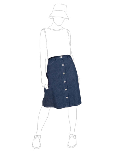 Archer Skirt in Linen Denim – 
