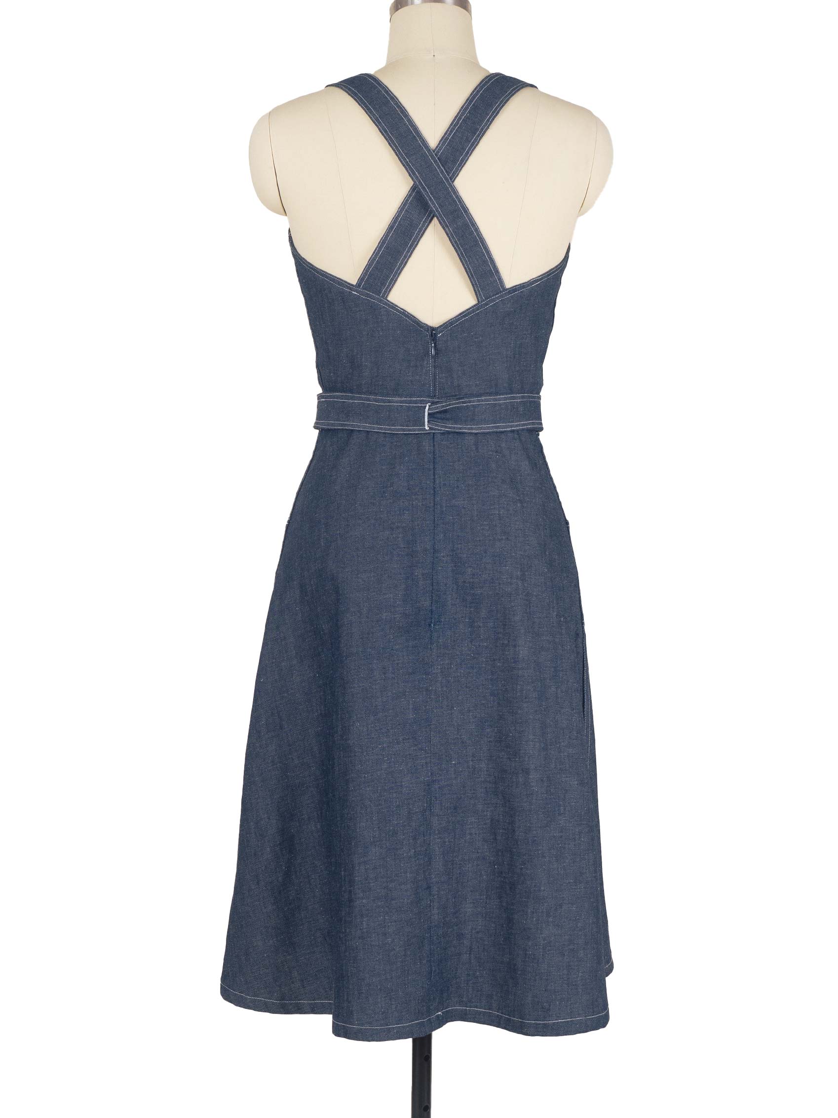 Ameri　ADORABLE BACK RIBBON DENIM DRESS ADORABLE BACK RIBBON DENIM DRESS