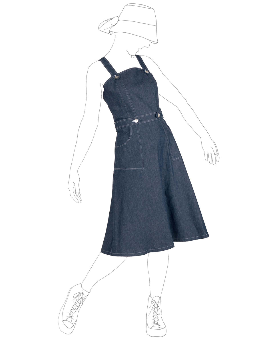 Dory Dress | Vintage-Inspired Apron Dress in Japanese Indigo Denim | Emily Rose Rowe Dory Dress | Vintage-Inspired Apron Dress in Japanese Indigo Denim | Emily Rose Rowe