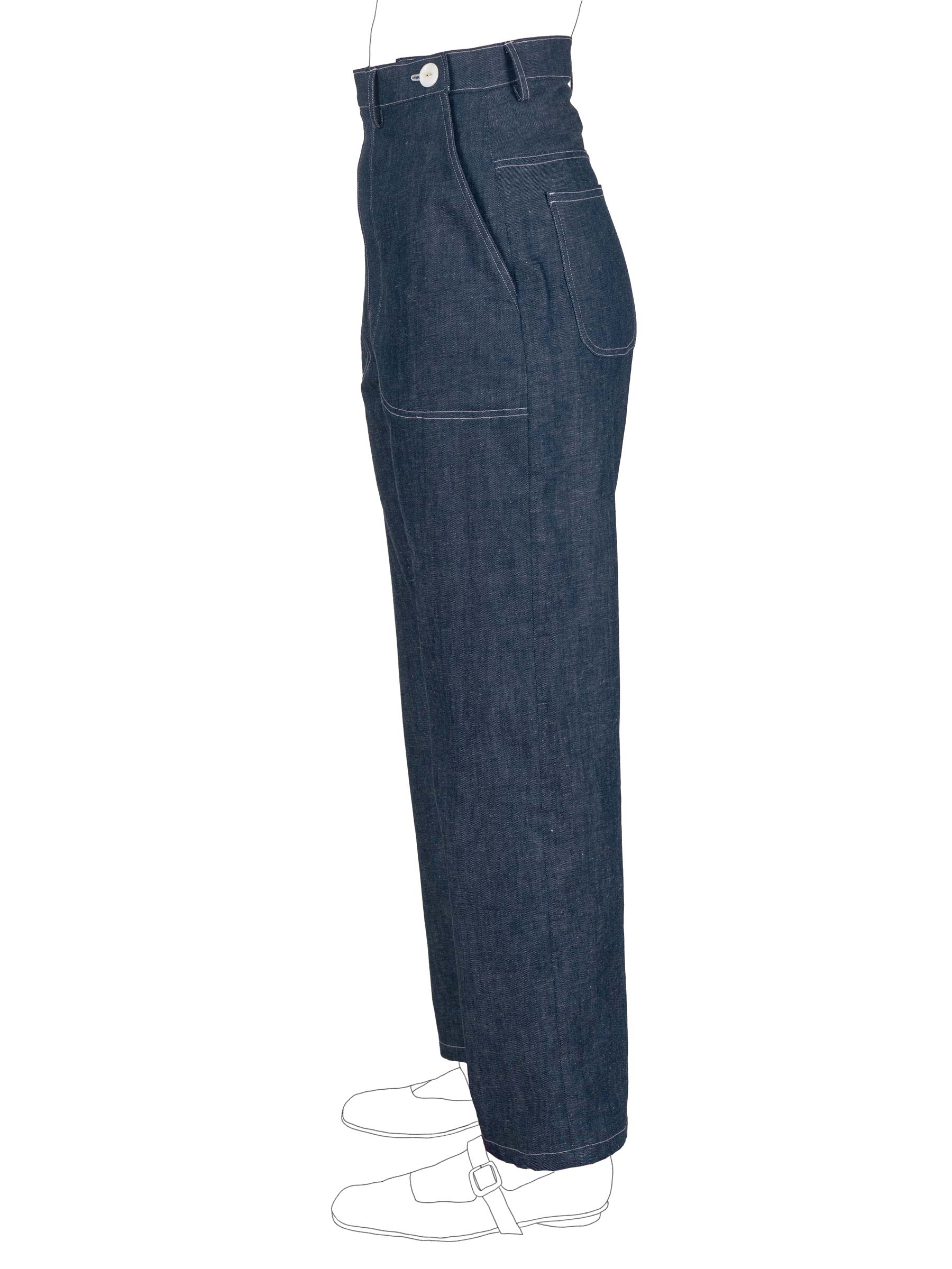 p*n様 PWA LINEN DENIM TROUSERS L PWA LINEN MIX DENIM TROUSERS メンズ