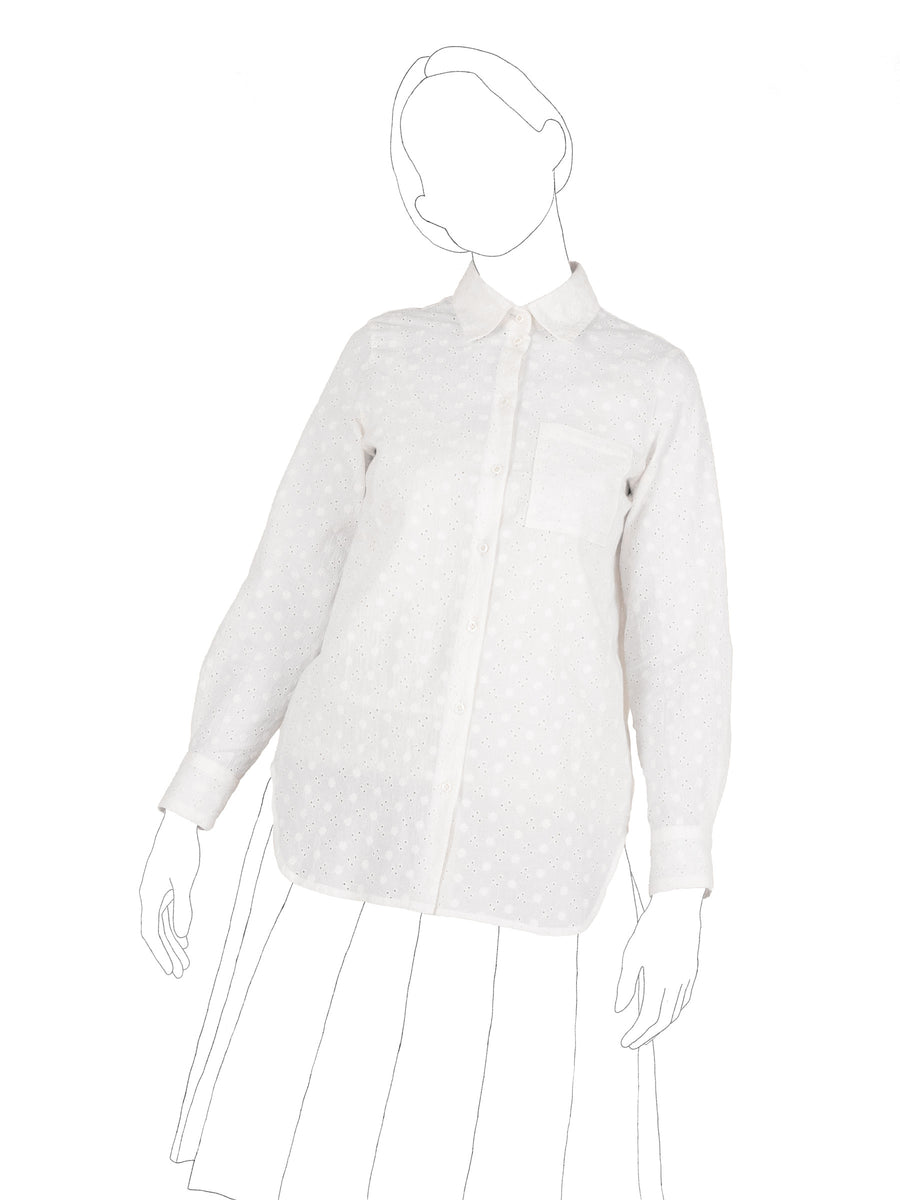 Ivy Shirt in Cotton Eyelet