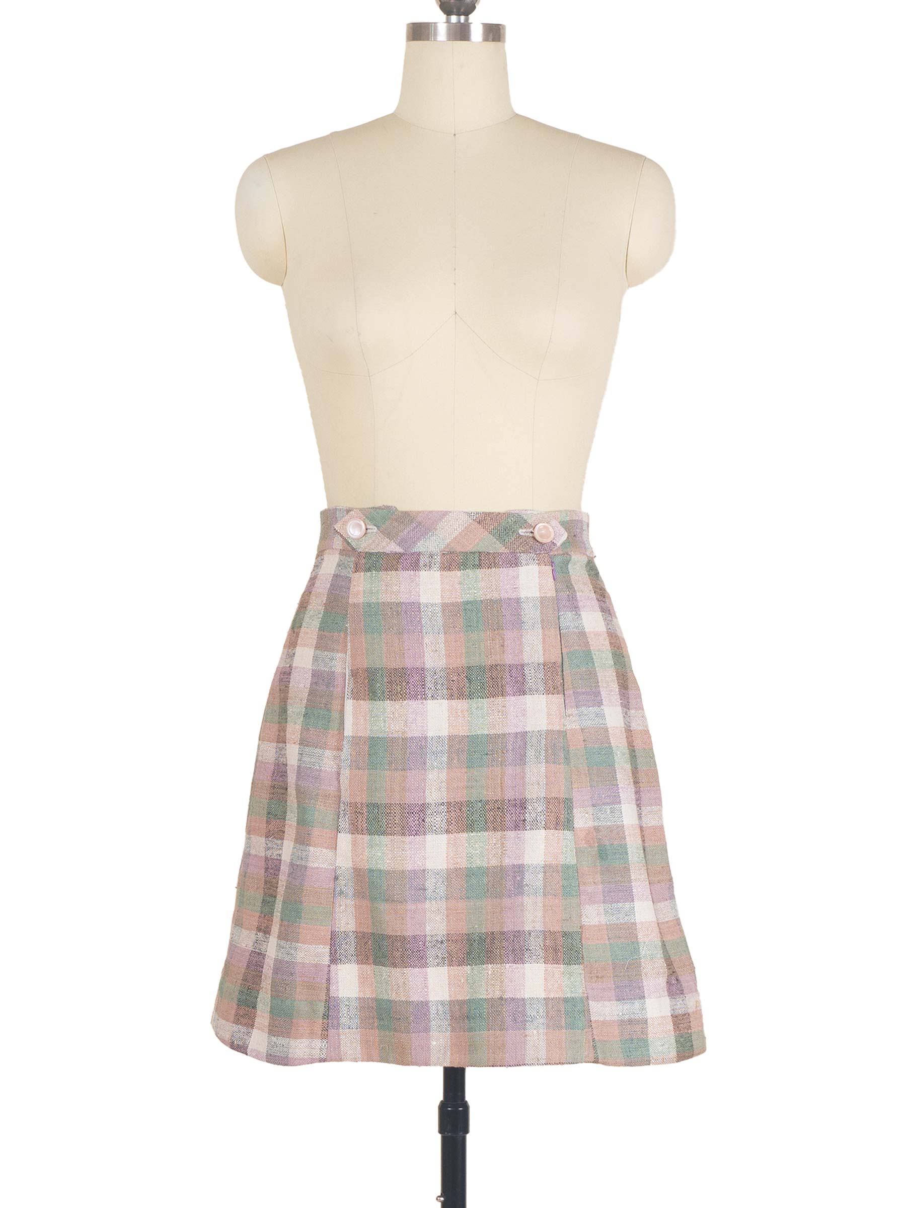 Mary Skirt | Paneled Miniskirt in Multicolor Silk Tweed
