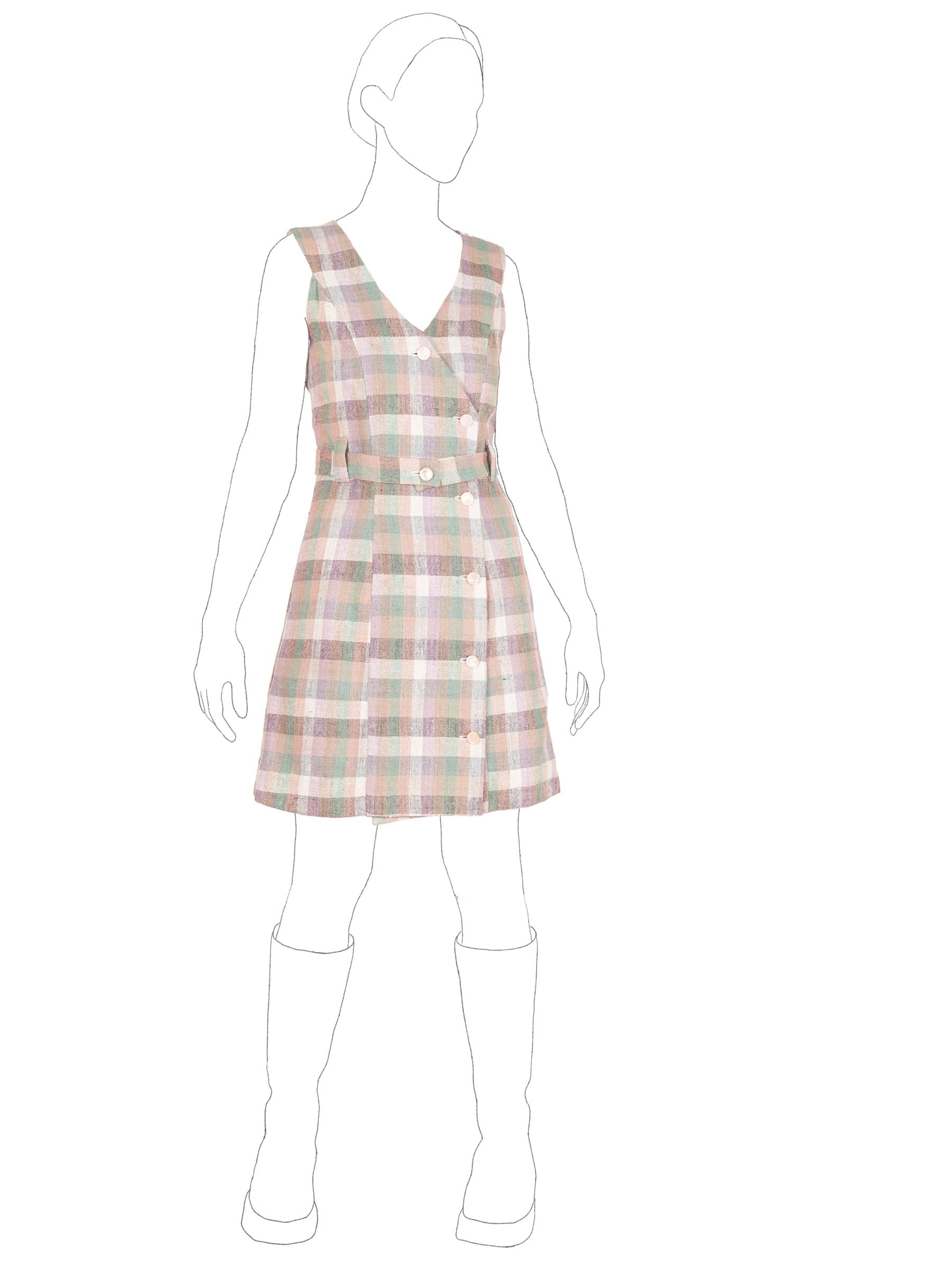 Moon Dress | 1960s-Inspired Belted Minidress in Multicolor