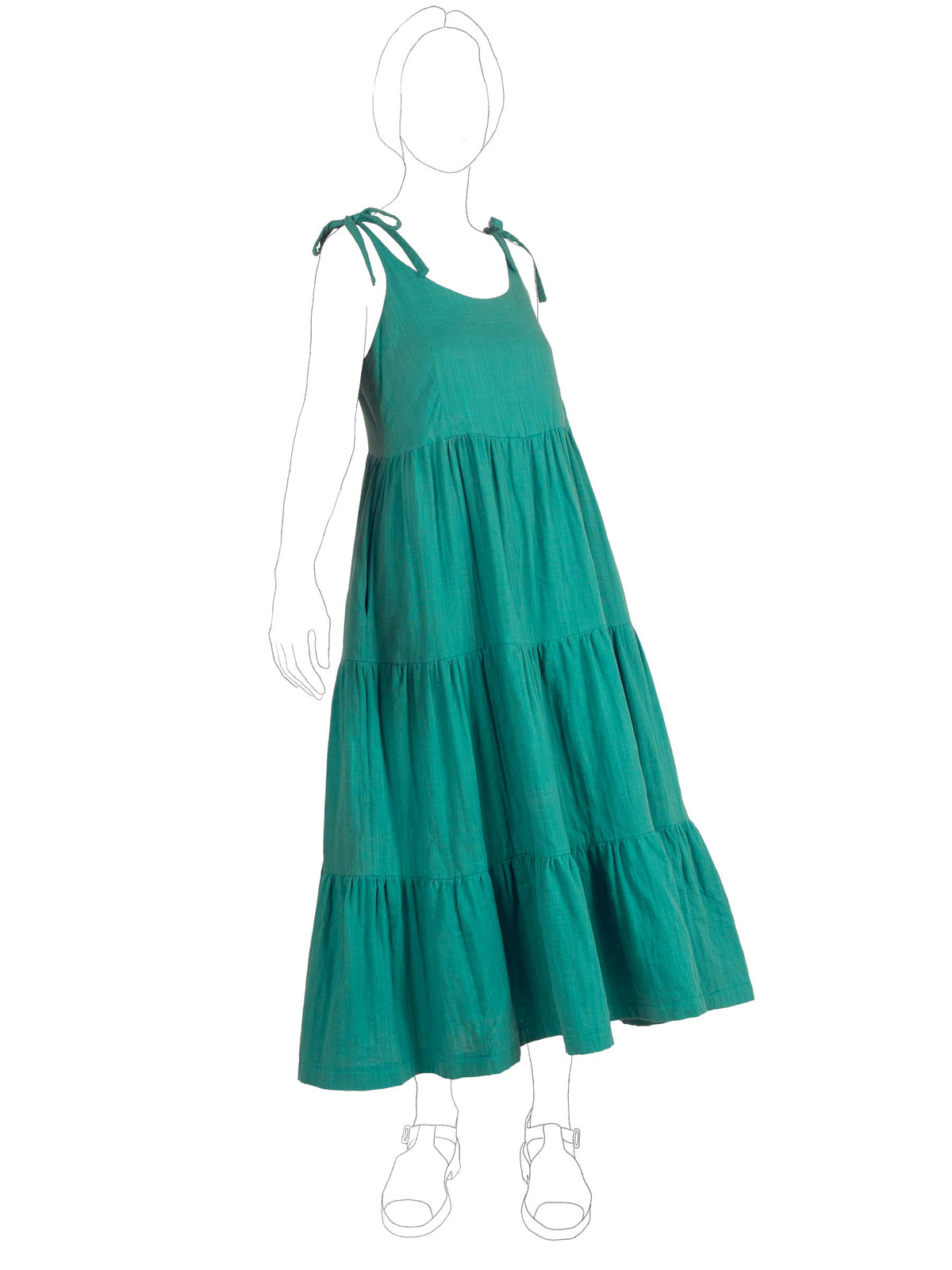 chinese dress ladies Treehouse Dress | Tiered Tie-Strap Maxi Dress in Japanese Double Gauze