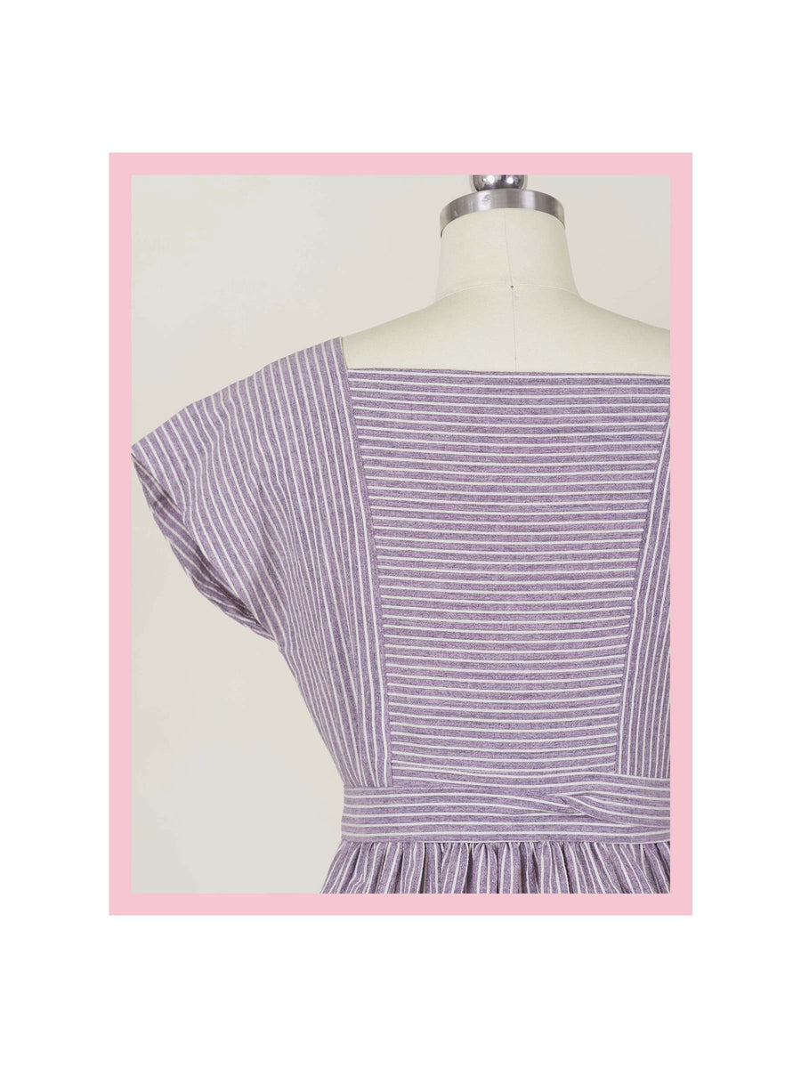 Wisteria Dress in Seersucker Stripe